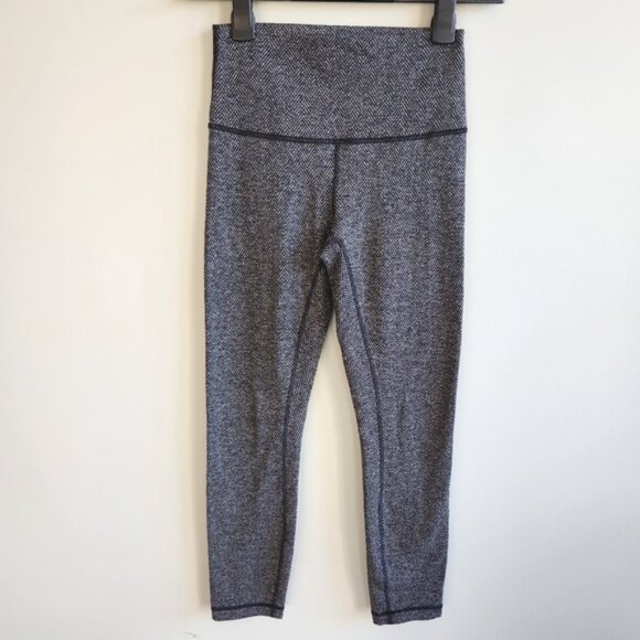 Lululemon High Times Pant Herringbone Black Heathered Sz 4 Tights Leggings - Picture 4 of 11
